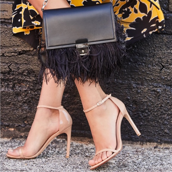 Stuart Weitzman | Nudistsong Patent Ankle-Wrap High-Heel Sandals - Picture 2 of 7